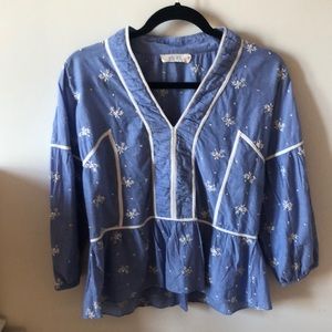 Anthropologie Embroidered Blouse